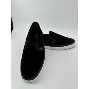 Keds Size 8 Women's Slip On Black Velvet Sneakers Comfort Casual Shoes‎